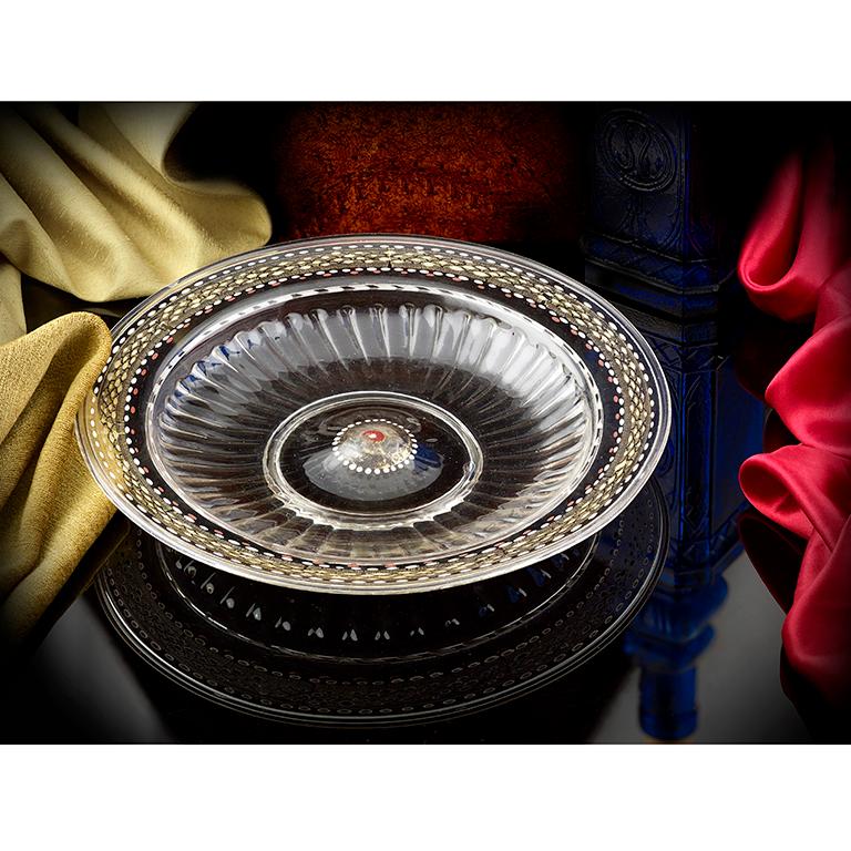 18th Century and Earlier Very Rare Venetian Low Footed Glass Bowl For Sale