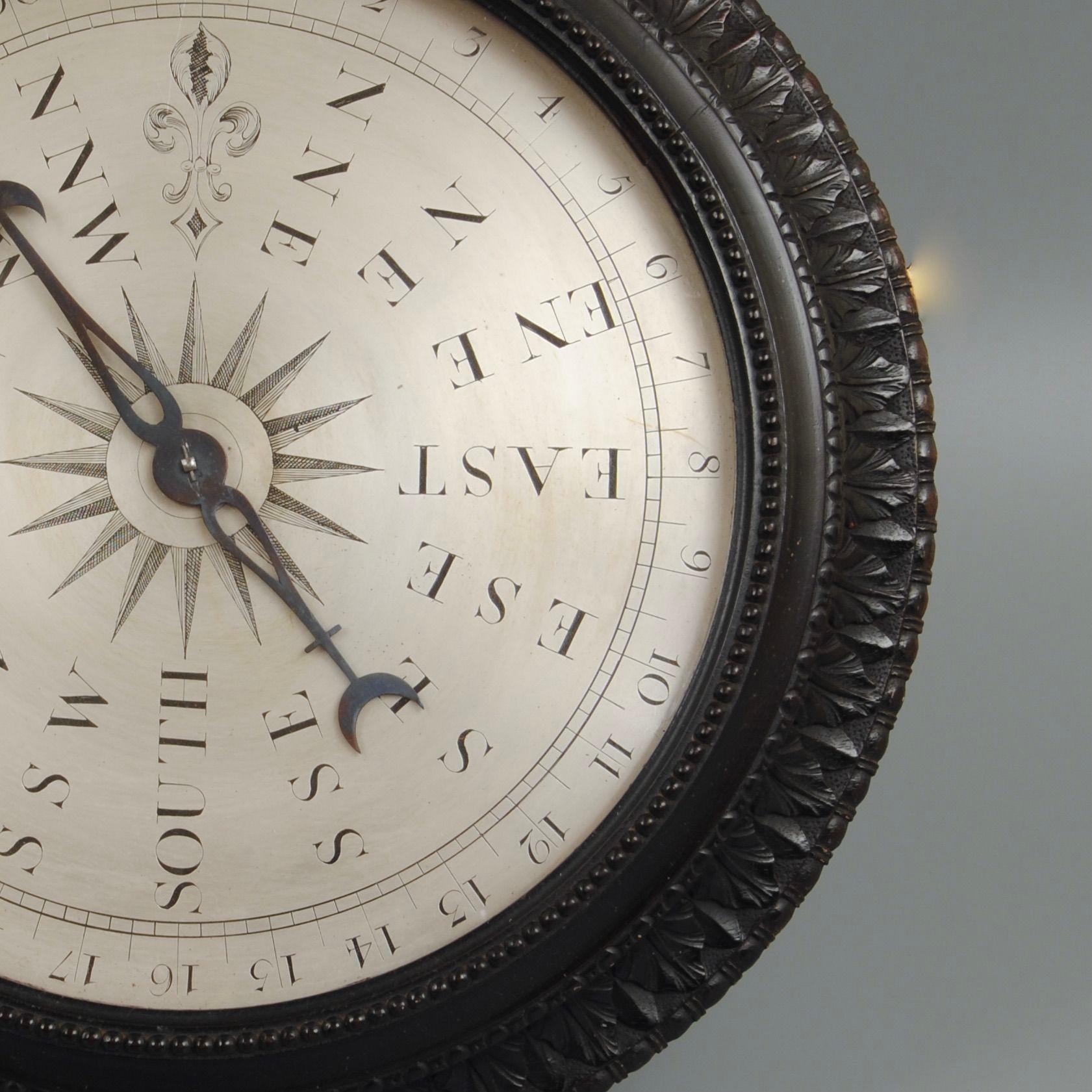 English Very Rare Wind Vane Dial in the Manner of Whitehurst For Sale