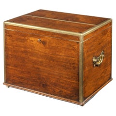 Very Robust Brassbound William IV Anglo-Chinese Padouk Silver Chest
