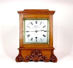 A Very Small Satinwood Library Clock by Sir John Bennett