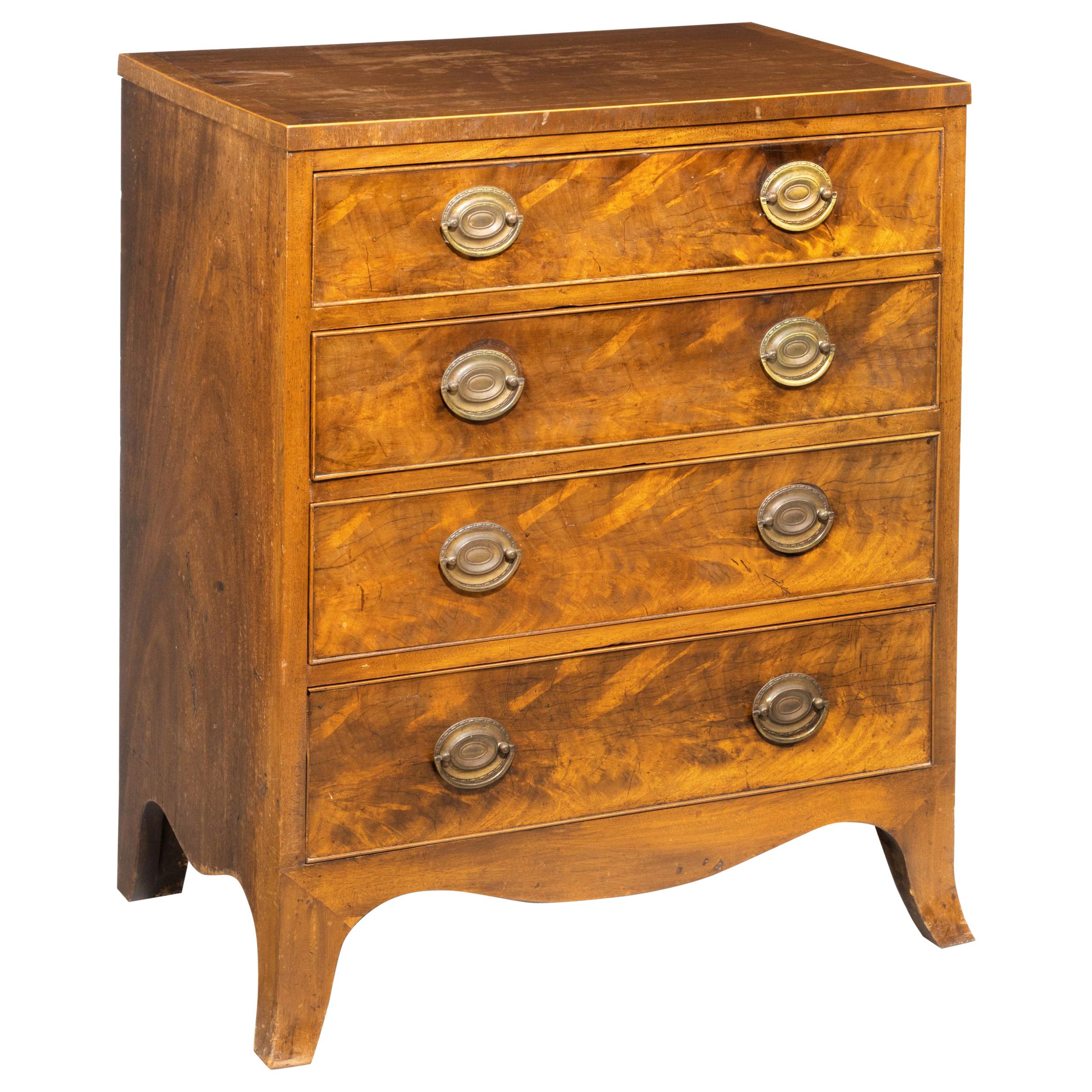 Early Victorian Small Mahogany Chest of Drawers at 1stDibs