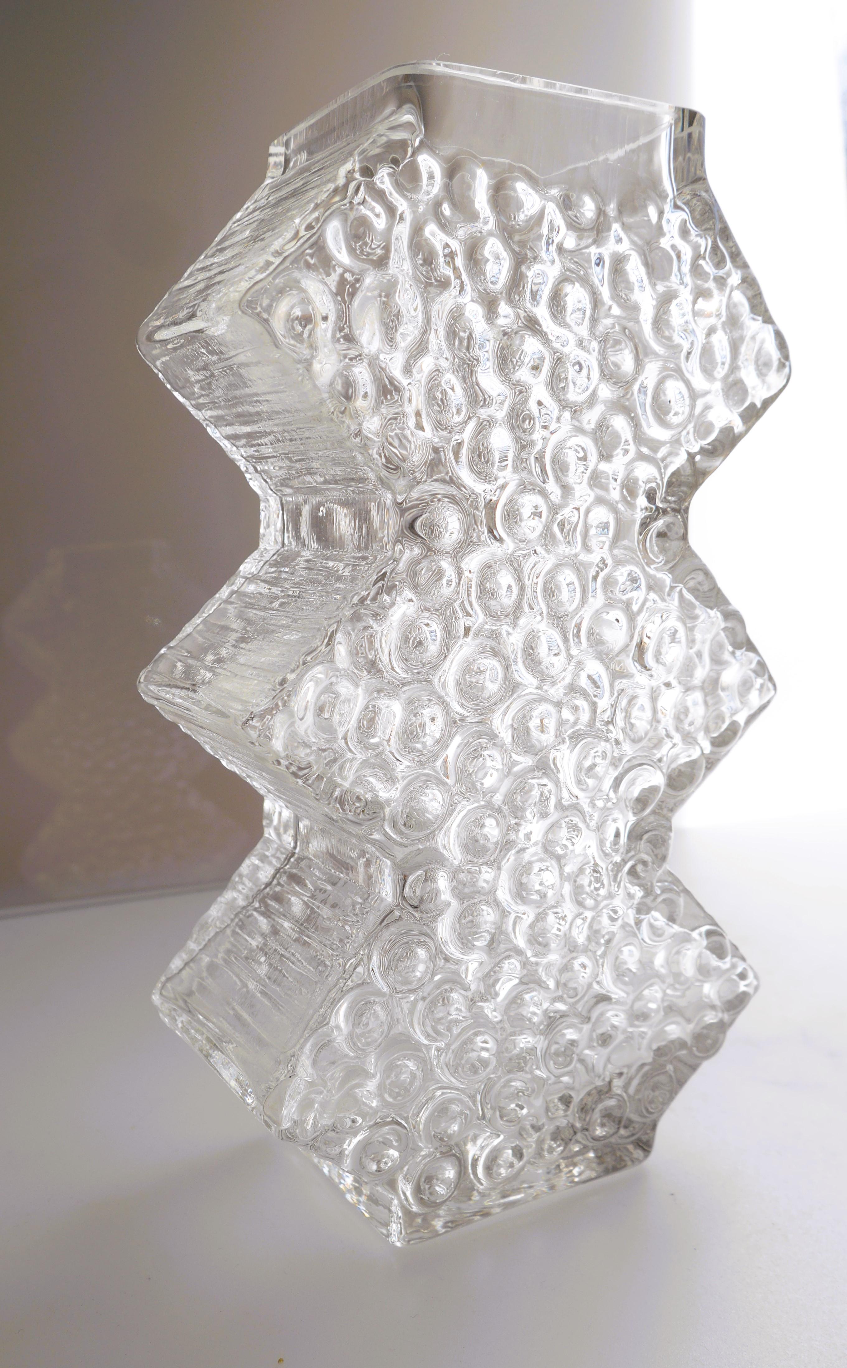 Art Glass Very Special Glass Vase Made by Josef Schott for Smålandshyttan, Sweden For Sale