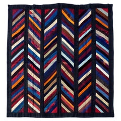 Very Striking, Bold, Chevron Strips Quilt, Strong Colors and a Great Design