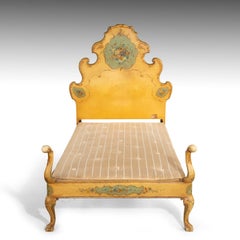 Very Stylish Early 20th Century Single Bed with a Rococo Headboard