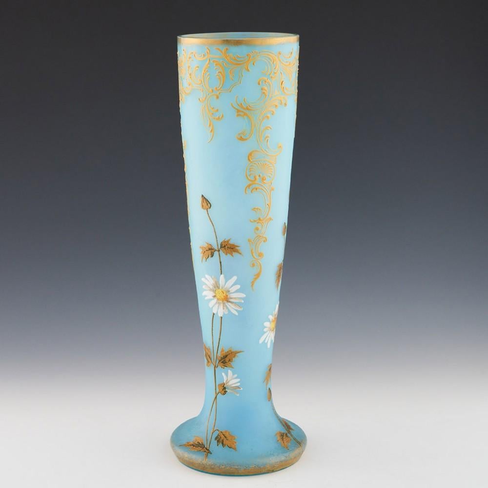 Very Tall Legras Art Nouveau Glass Enamelled Cameo Vase C1900 1