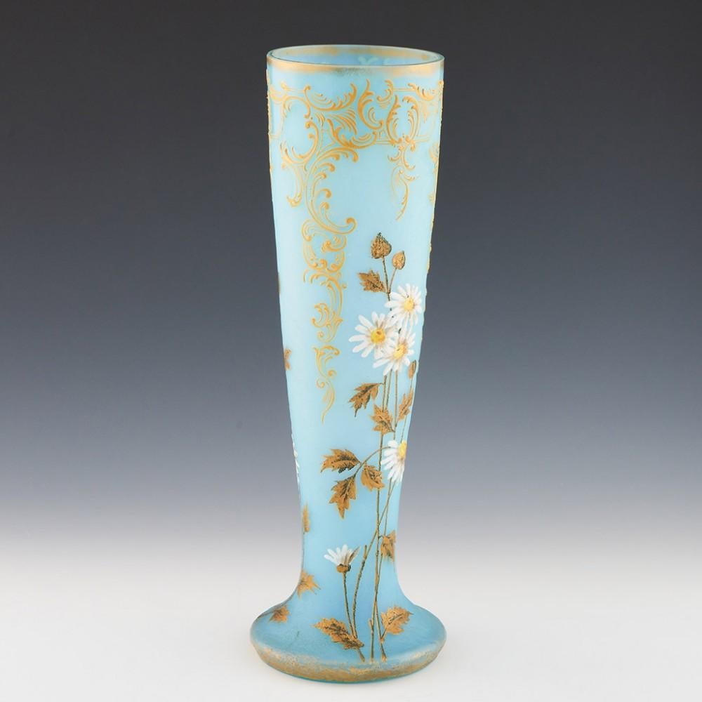French A Very Tall Legras Enamelled Cameo Vase, c1900 For Sale