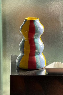 A very unique hand-painted ceramic vase, 20th century