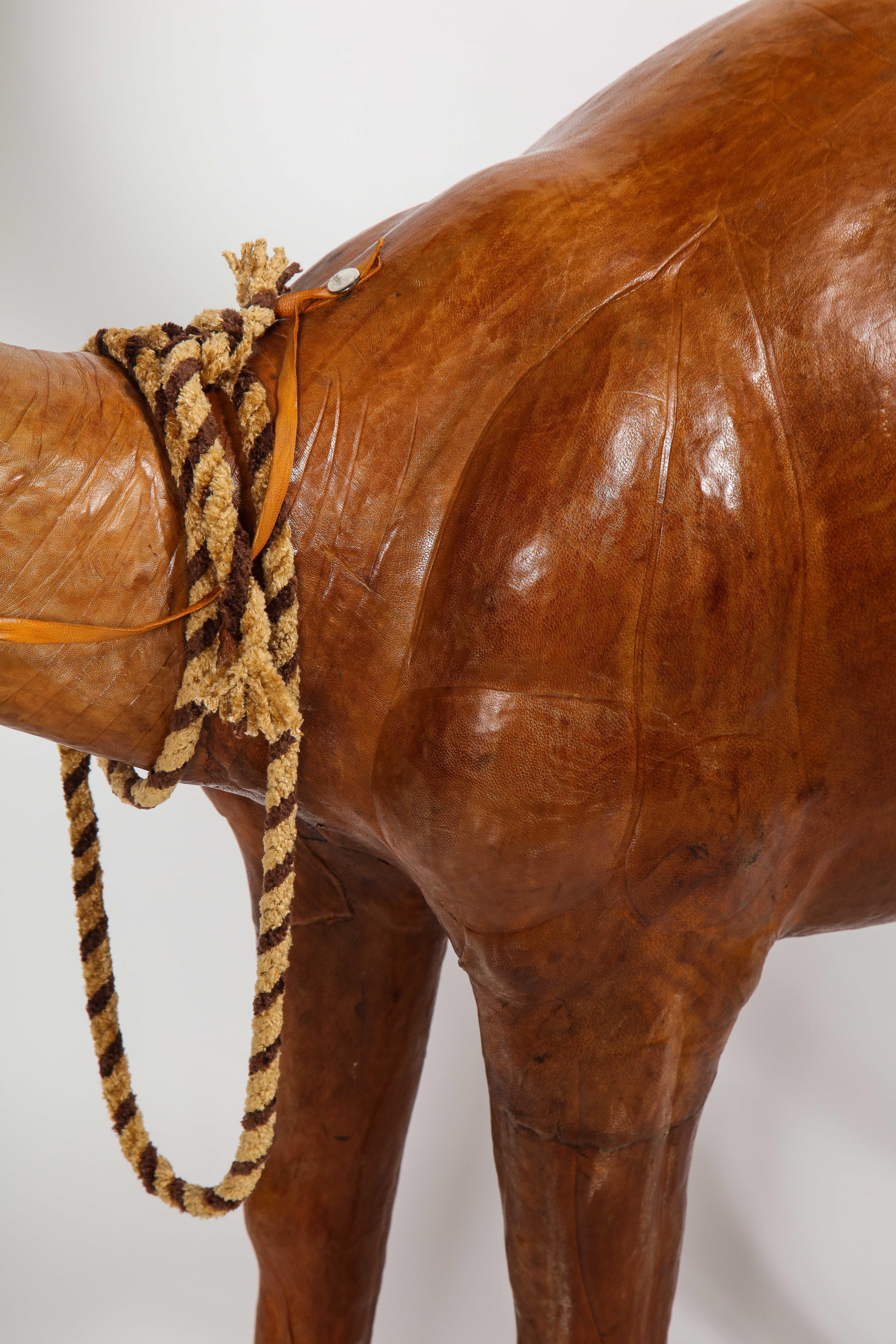 Very Unusual French 1940s Model of a Camel, Made of Tanned Leather For Sale 6