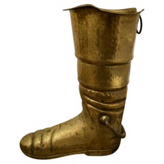 Antique Very Unusual Stick Stand a Brass Deep Sea Diver’s Boot