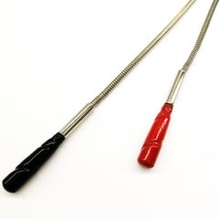 Un lunghissimo larietto/sautoir in Galalith cromato e intagliato, Jakob Bengel, anni '30