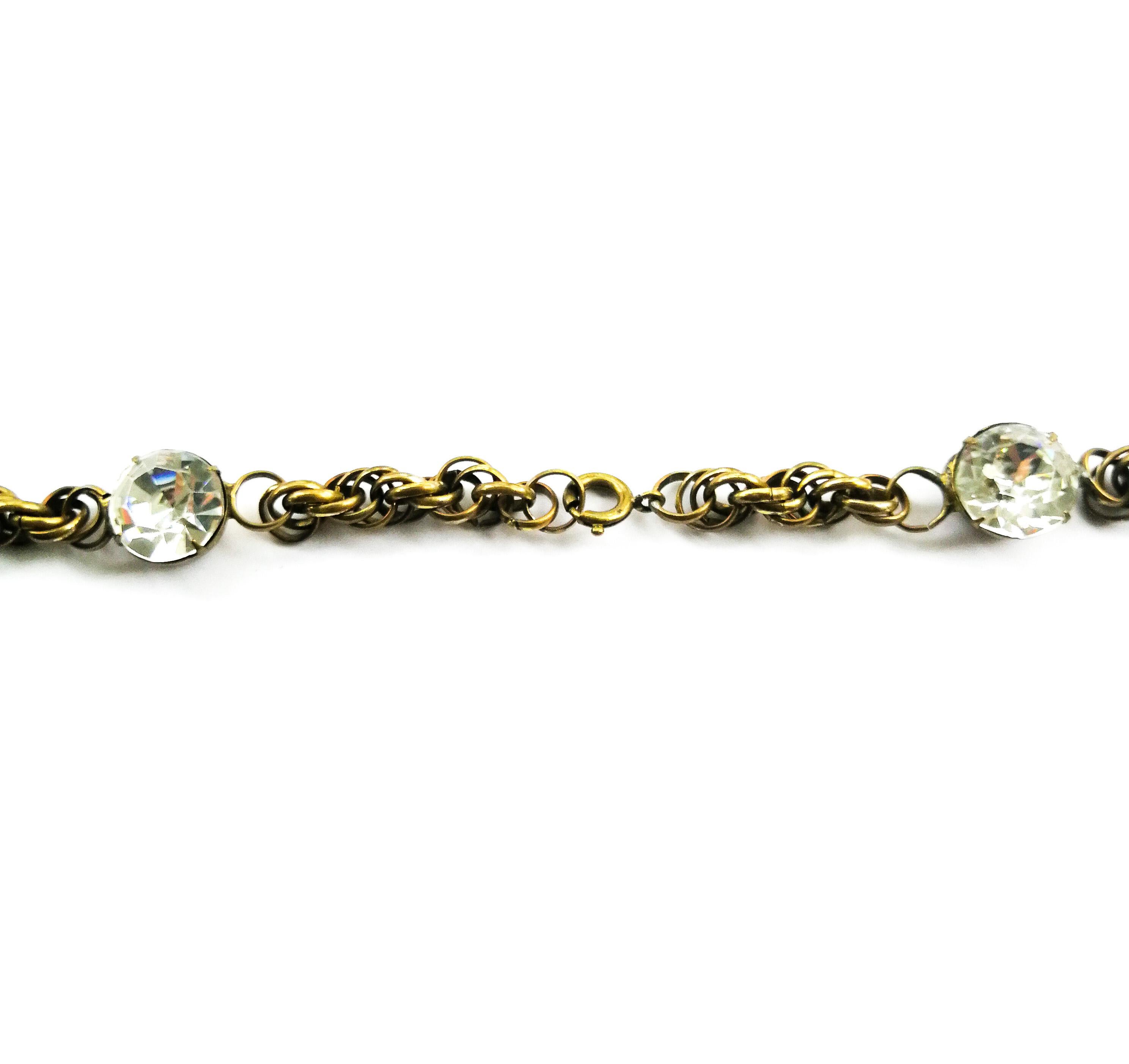 A very very long twist link chain necklace, studded with large pastes, 1980s For Sale 7