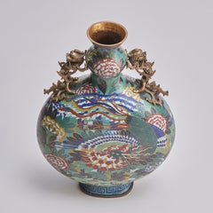 A vibrant, 19th Century Chinese Cloisonne Baoyueping (Moon flask)