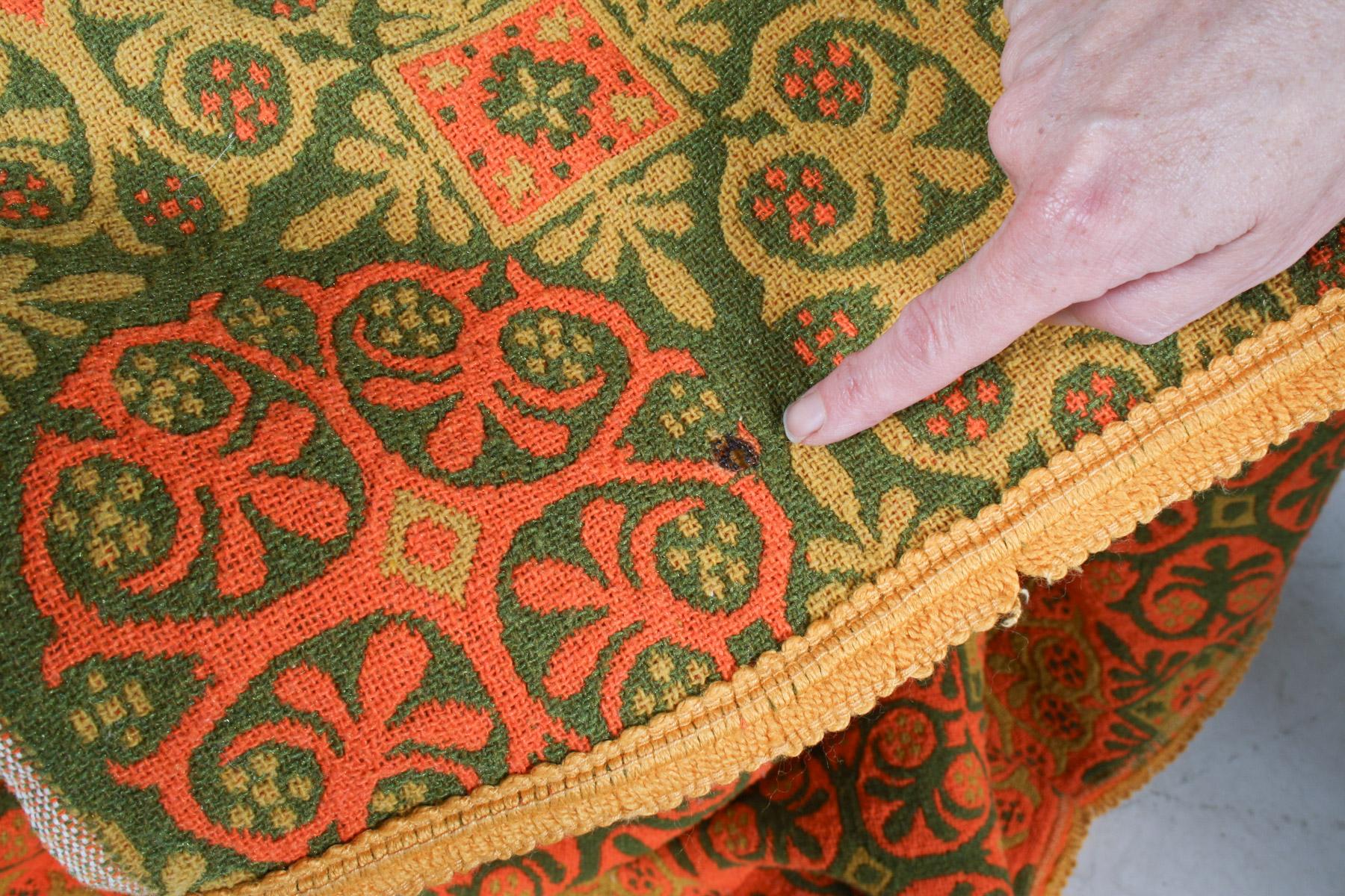 Couverture en laine bohème vibrante des années 1960, orange escarpin en vente 6