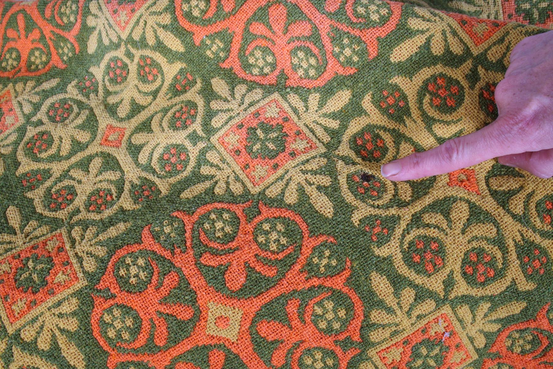 Couverture en laine bohème vibrante des années 1960, orange escarpin en vente 7