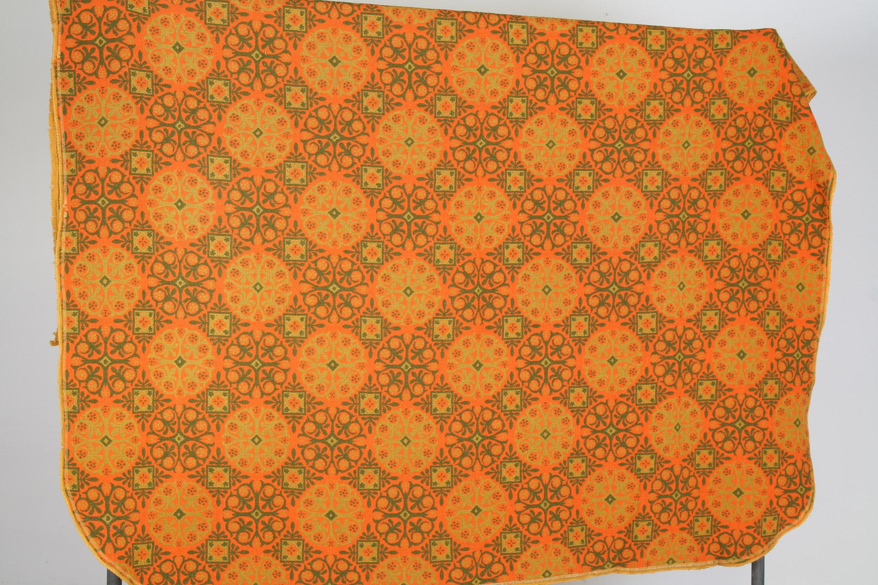 Laine Couverture en laine bohème vibrante des années 1960, orange escarpin en vente