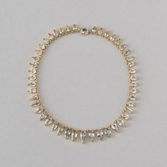 Victorian 15 Carat Gold Rivière Necklace with Aquamarines