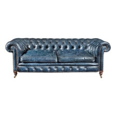 Victorian 2-Seater Leather Chesterfield Sofa