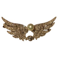 Victorian 2.25ct Diamond Wings Brooch Antique, Circa 1880