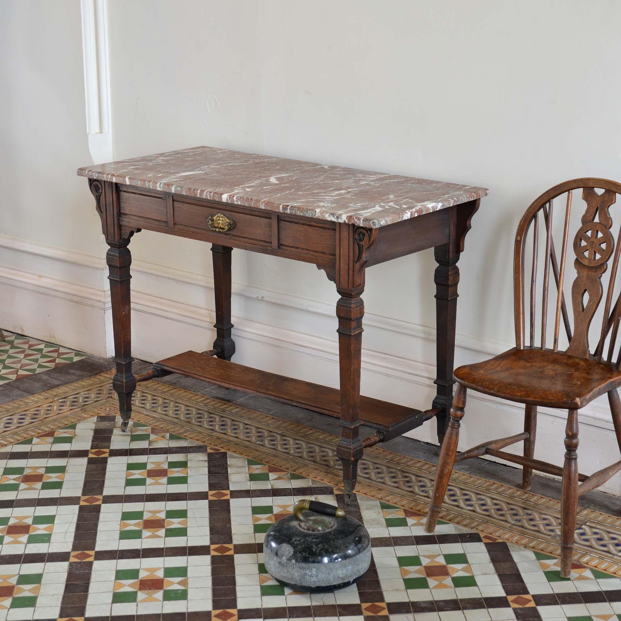 English A Victorian Aesthetic Movement marble topped table For Sale