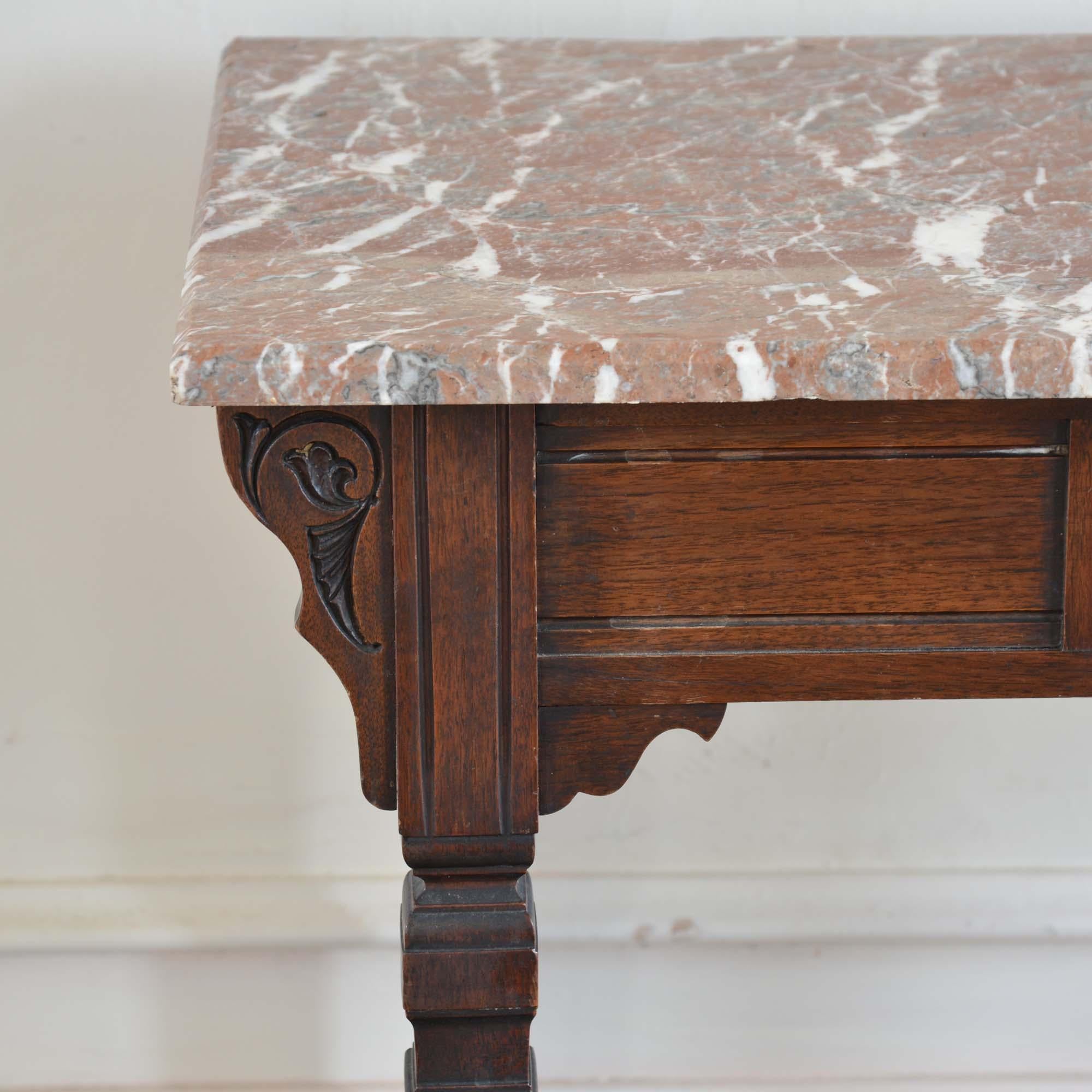 19th Century A Victorian Aesthetic Movement marble topped table For Sale