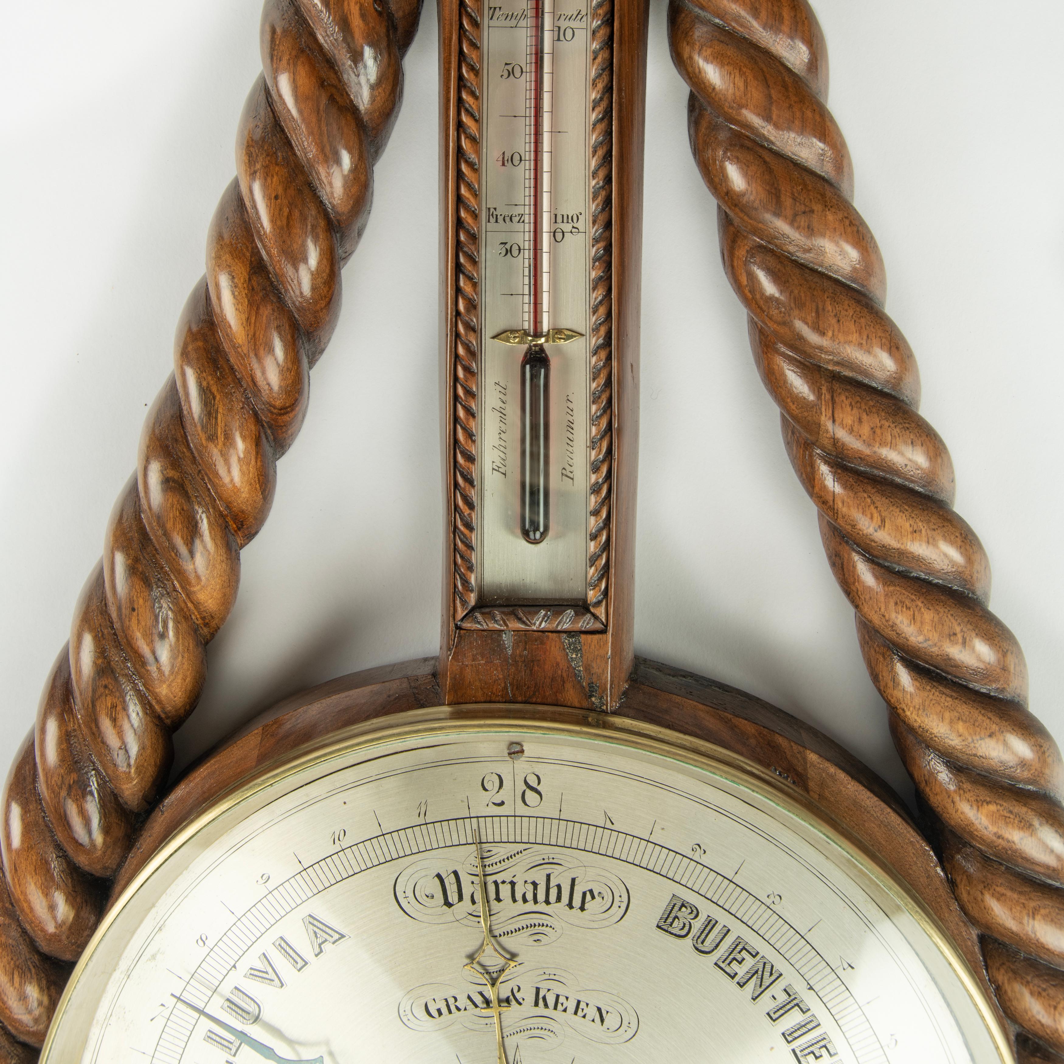 A Victorian anchor and rope barometer by Gray and Keen, Liverpool For Sale 1
