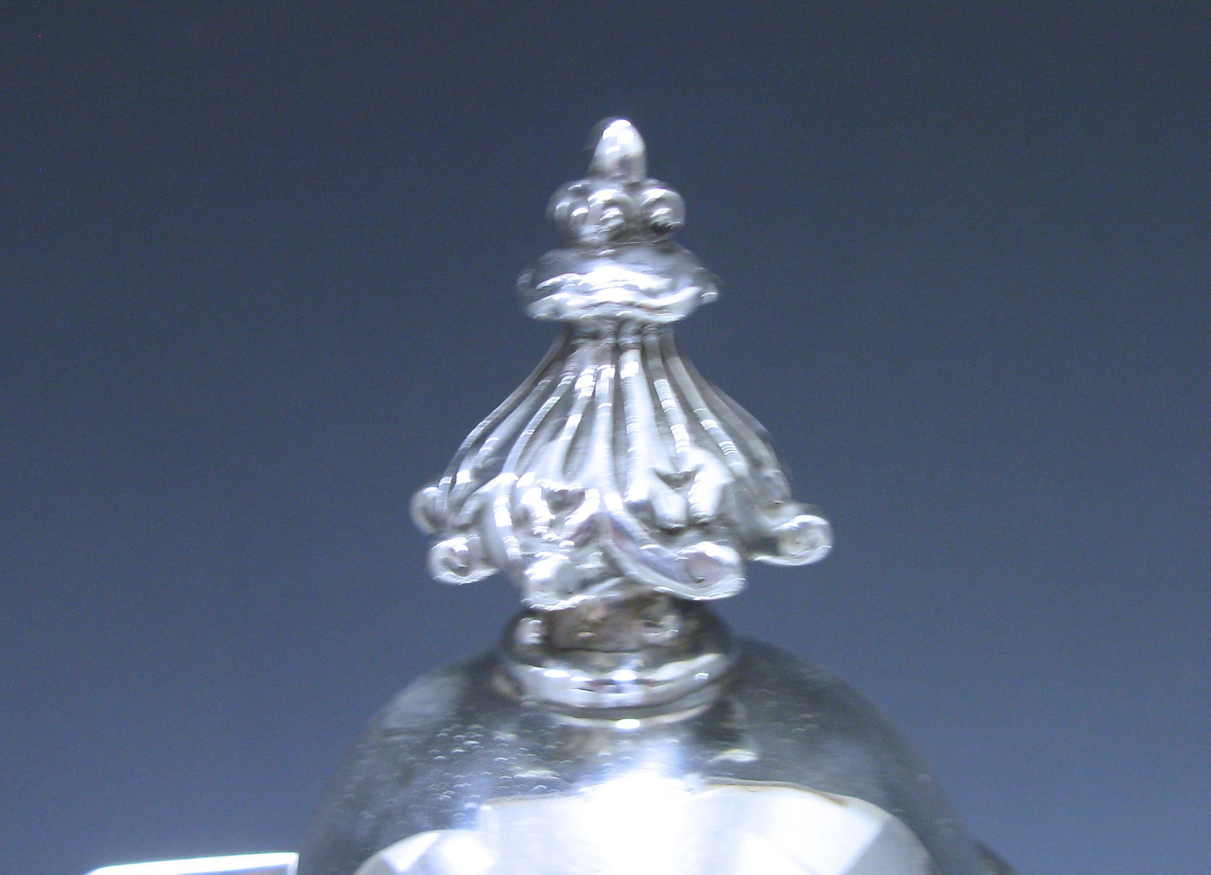 Late 19th Century Victorian Antique Silver-Mounted Claret Jug For Sale