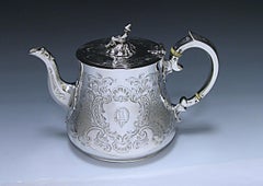Victorian Antique Sterling Silver Tea Pot Made by William Ker Reid in 1845