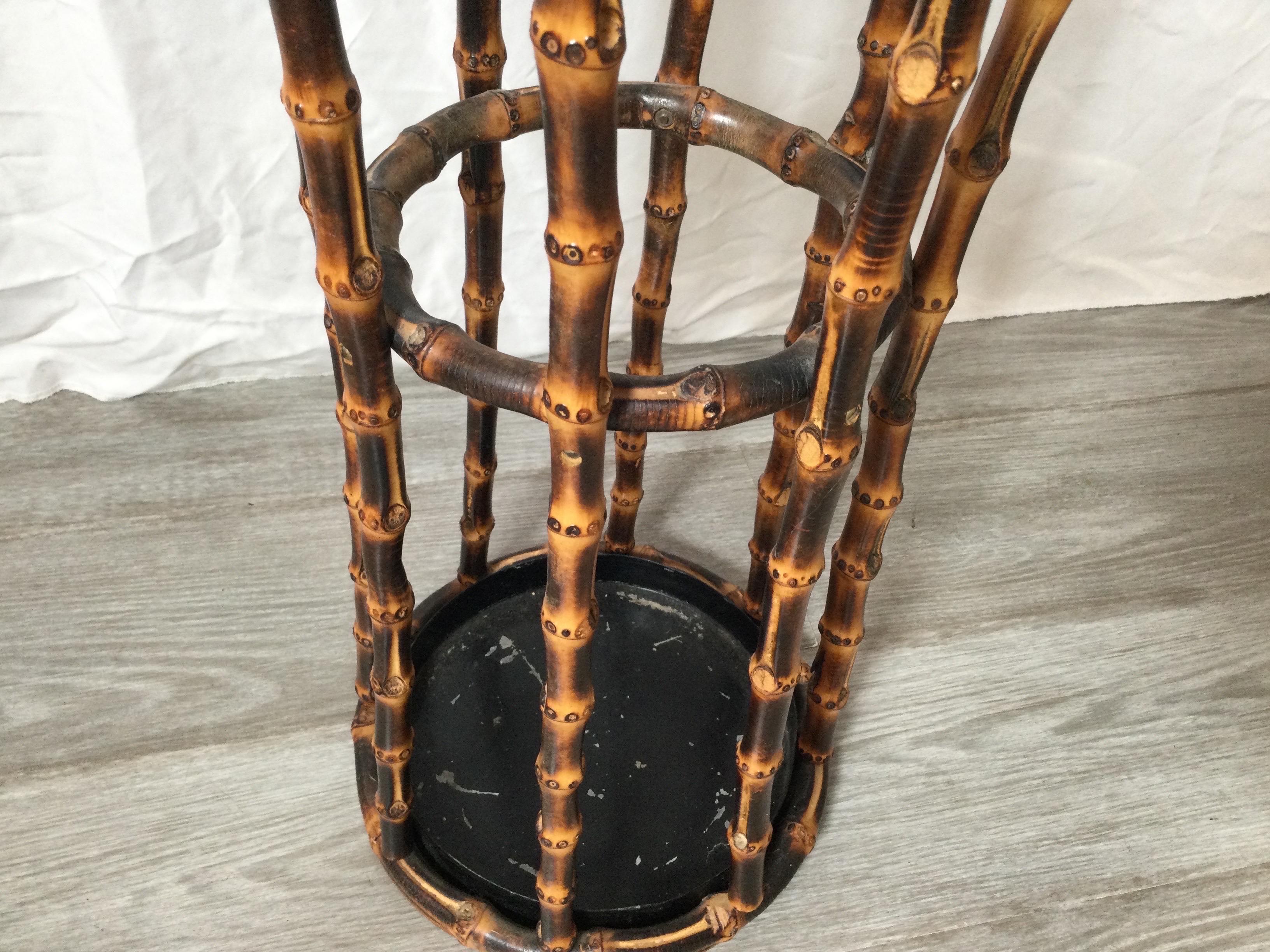 Victorian Bamboo Umbrella Holder In Good Condition In Lambertville, NJ