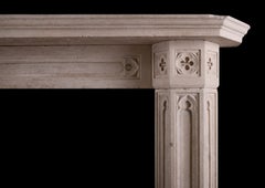 A Victorian Bath Stone Fireplace in the Neo-Gothic Style
