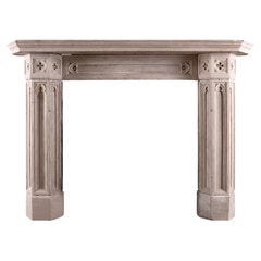 A Victorian Bath Stone Fireplace in the Neo-Gothic Style