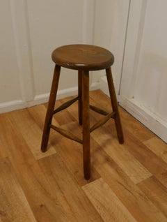 Sgabello da studio alto vittoriano in faggio e olmo