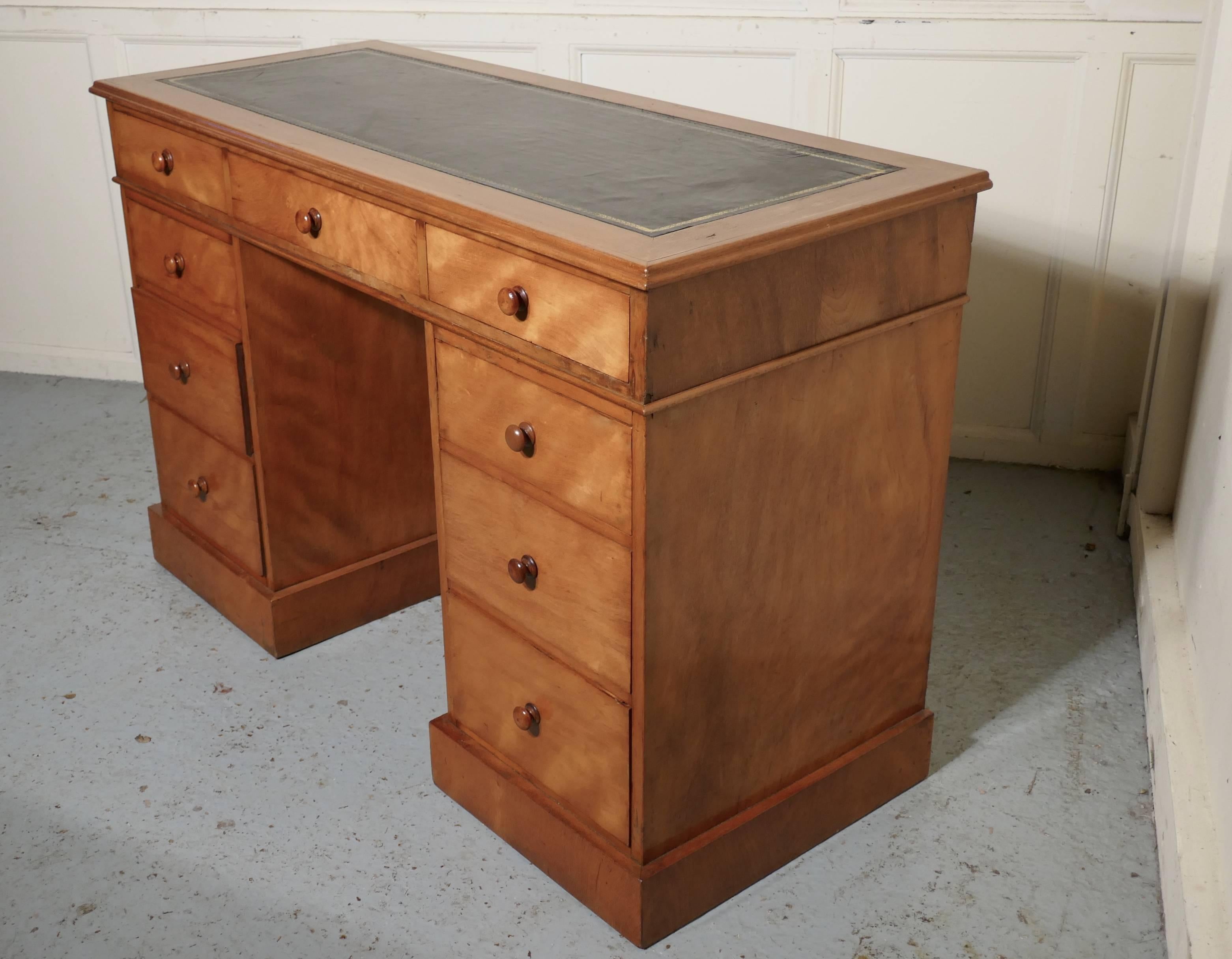 Victorian Birch Pedestal Desk 1