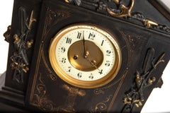 Victorian Black Slate/Marble Clock of Nautical Interest