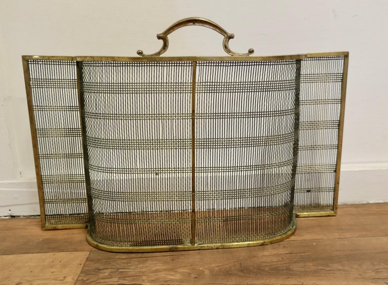 Victorian Bowed Brass Nursery Fire Guard, a Victorian Antique Fire Guard  For Sale at 1stDibs