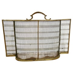 A Victorian Bowed Brass Nursery Fire Guard   A Victorian Used fire guard