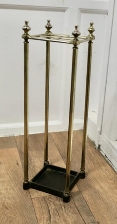 A Victorian Brass and Cast Iron Walking Stick Stand or Umbrella Stand