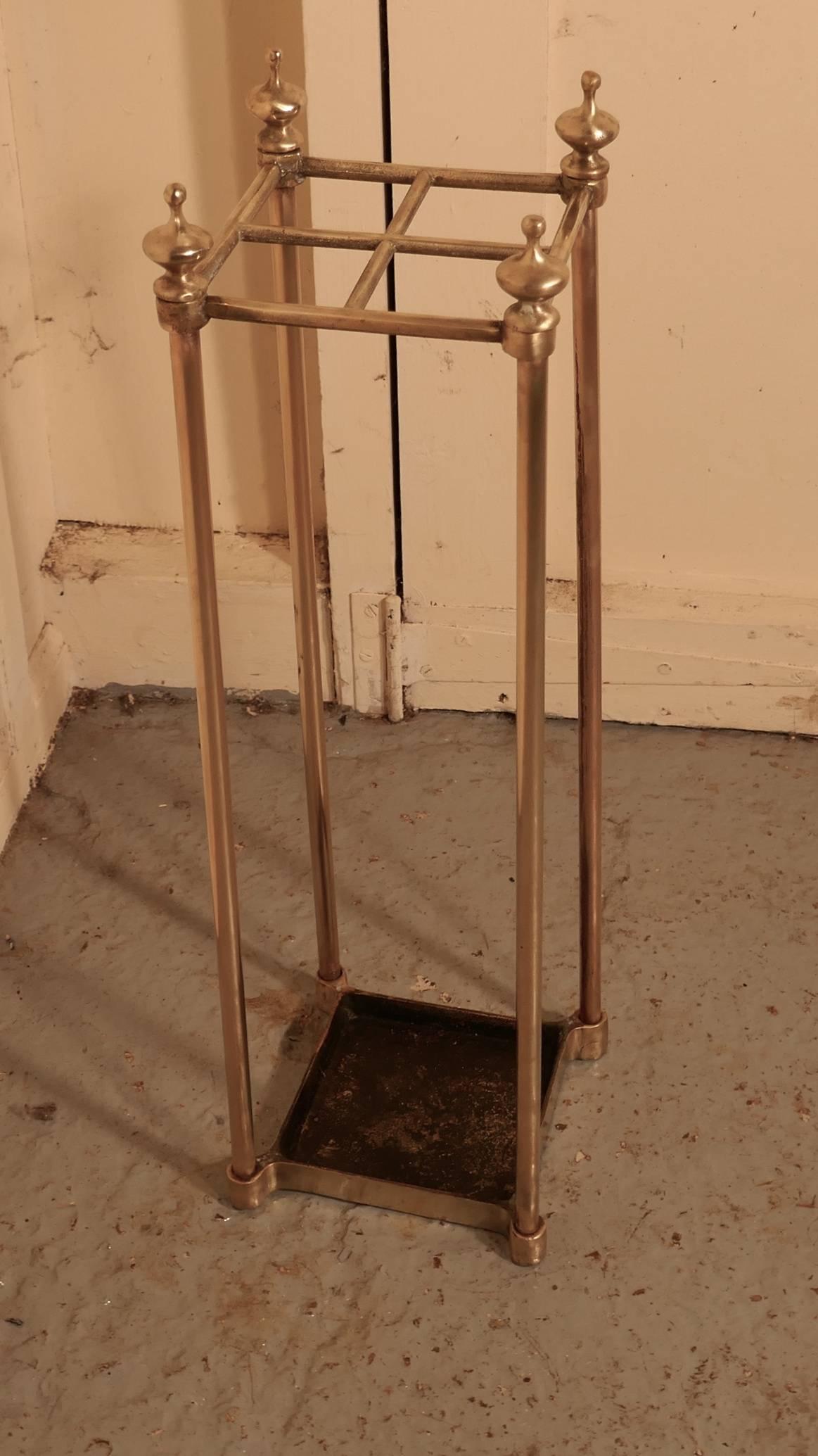 Victorian Brass and Cast Iron Walking Stick Stand or Umbrella Stand In Good Condition In Chillerton, Isle of Wight
