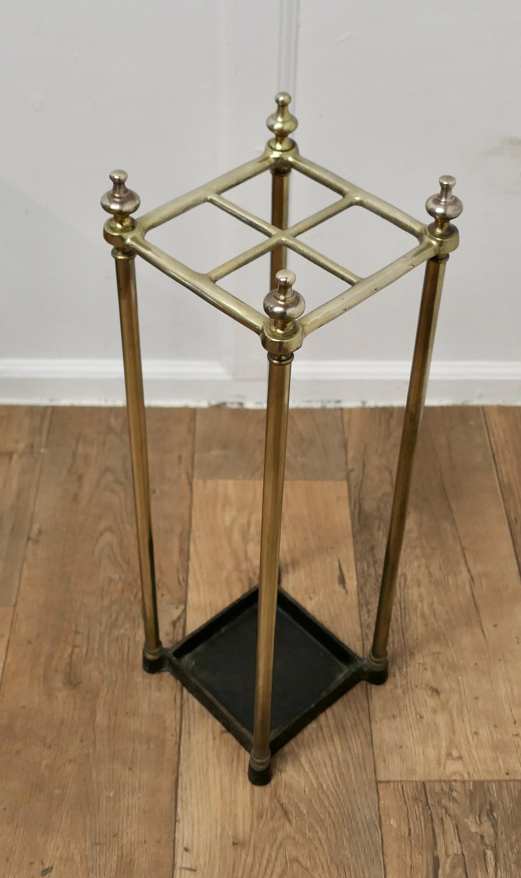 Arts and Crafts A Victorian Brass and Cast Iron Walking Stick Stand or Umbrella Stand    For Sale