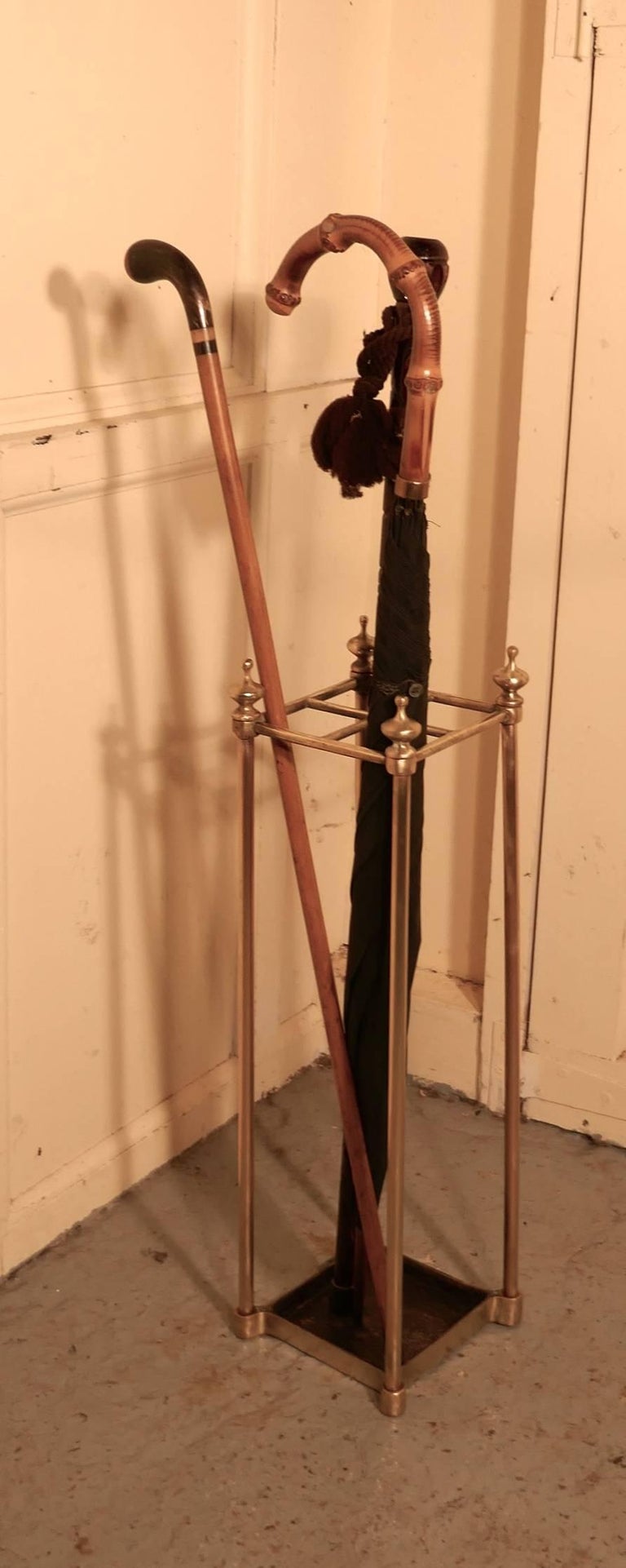 Victorian Brass and Cast Iron Walking Stick Stand or Umbrella Stand at