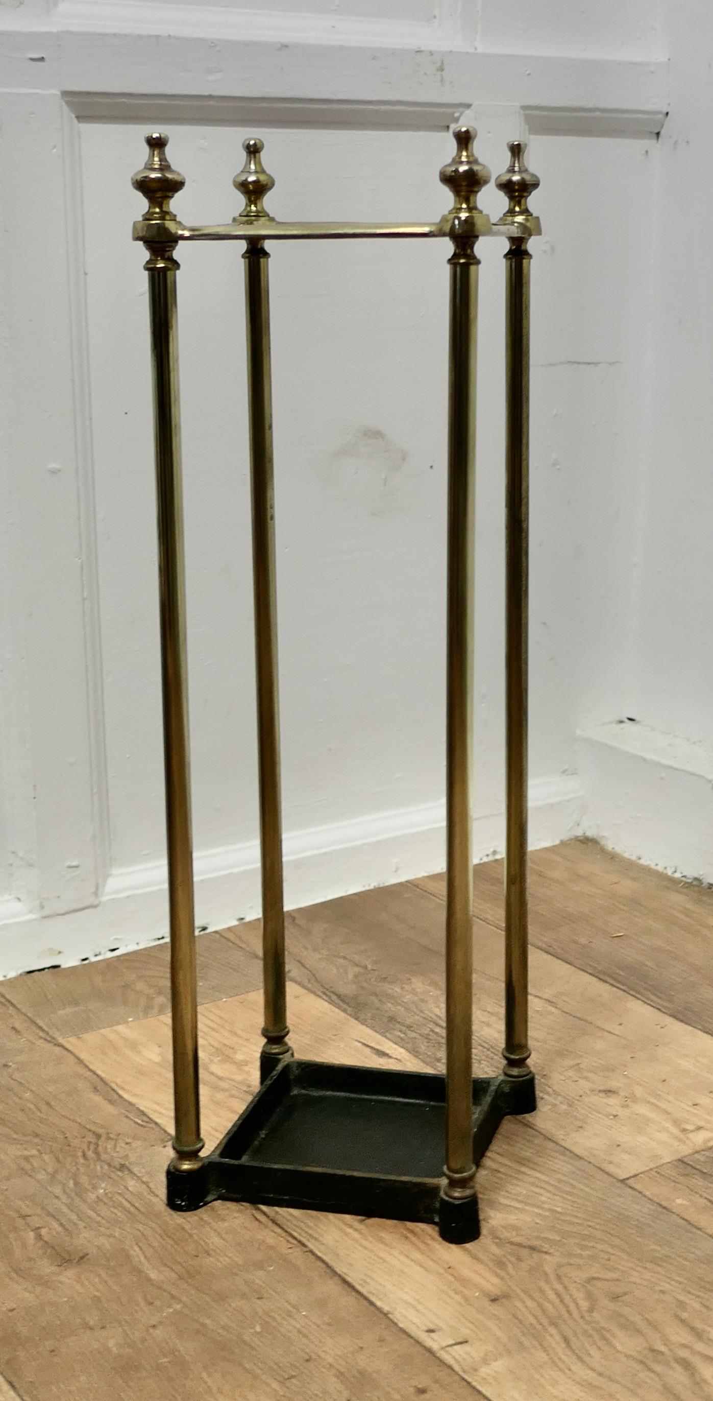 A Victorian Brass and Cast Iron Walking Stick Stand or Umbrella Stand    In Good Condition For Sale In Chillerton, Isle of Wight