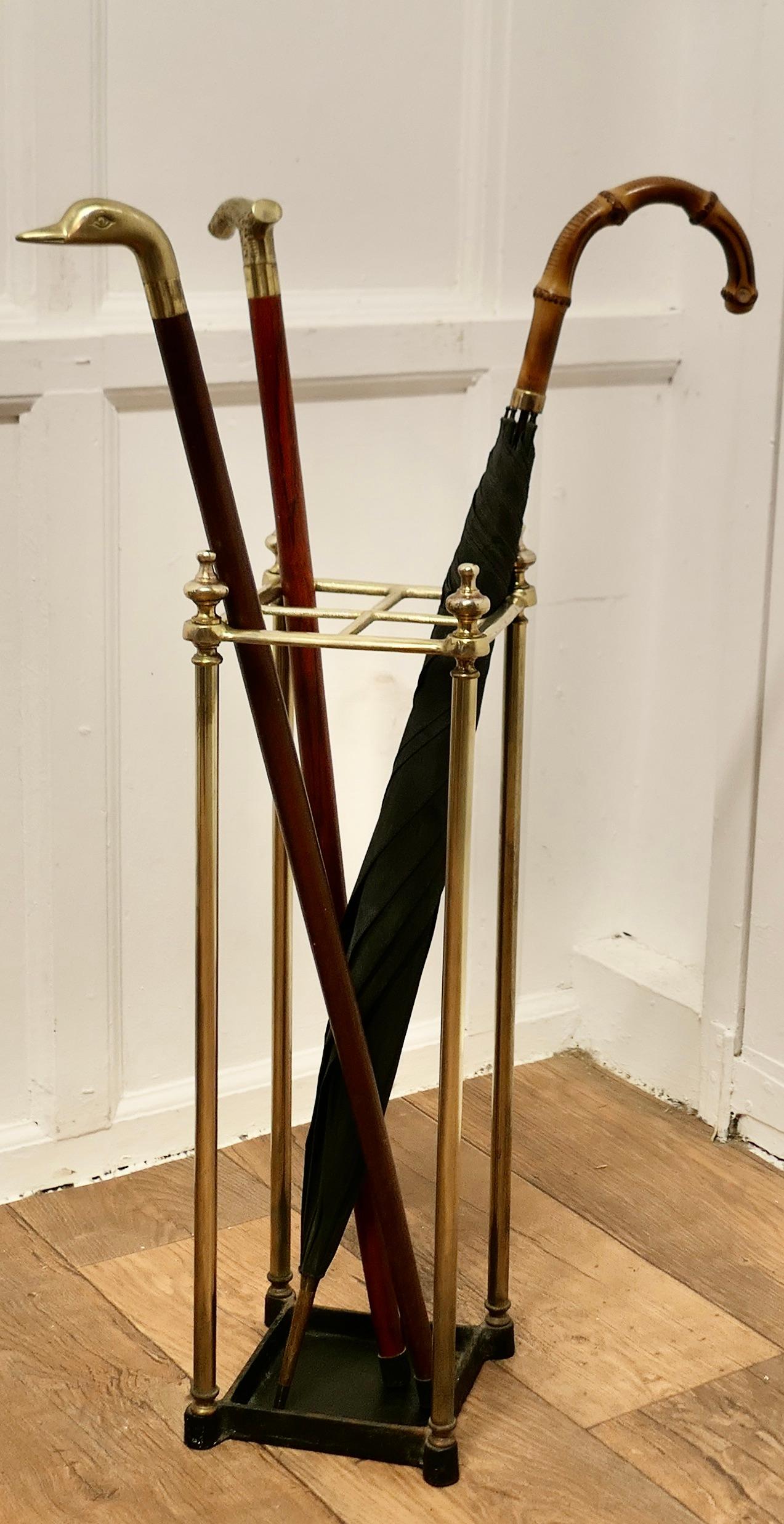 Late 19th Century A Victorian Brass and Cast Iron Walking Stick Stand or Umbrella Stand    For Sale