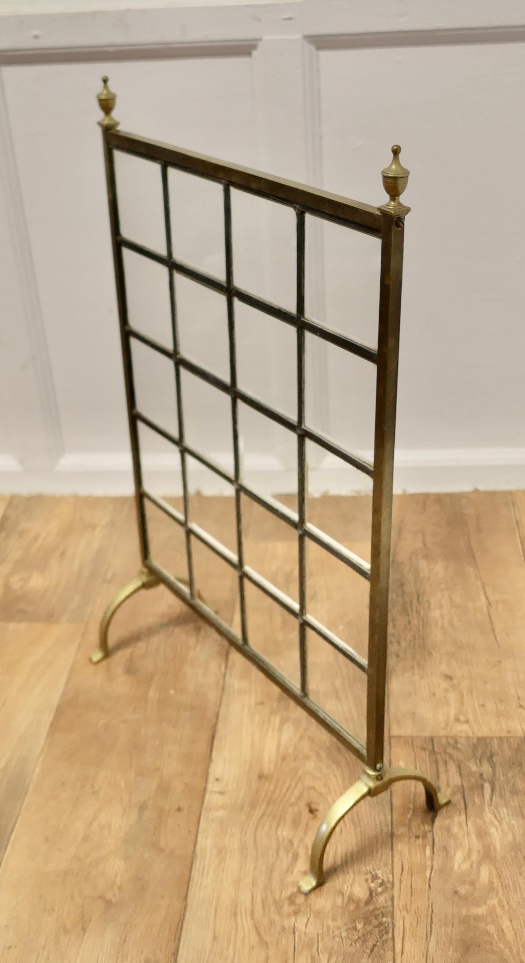 Late 19th Century A Victorian Brass and Glass Art Nouveau Fire Screen    For Sale