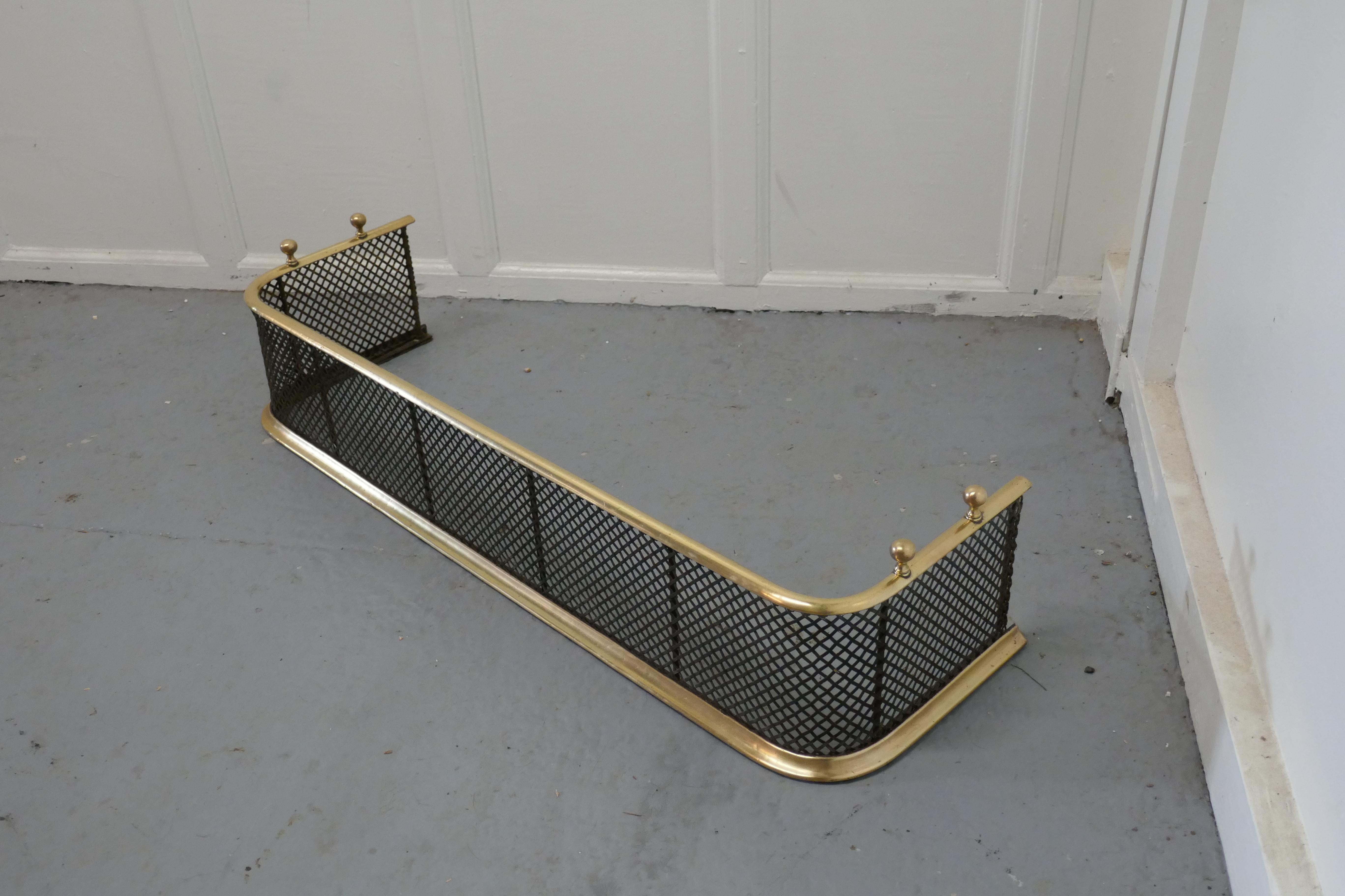 Victorian Brass and Iron Fender or Fireguard 1