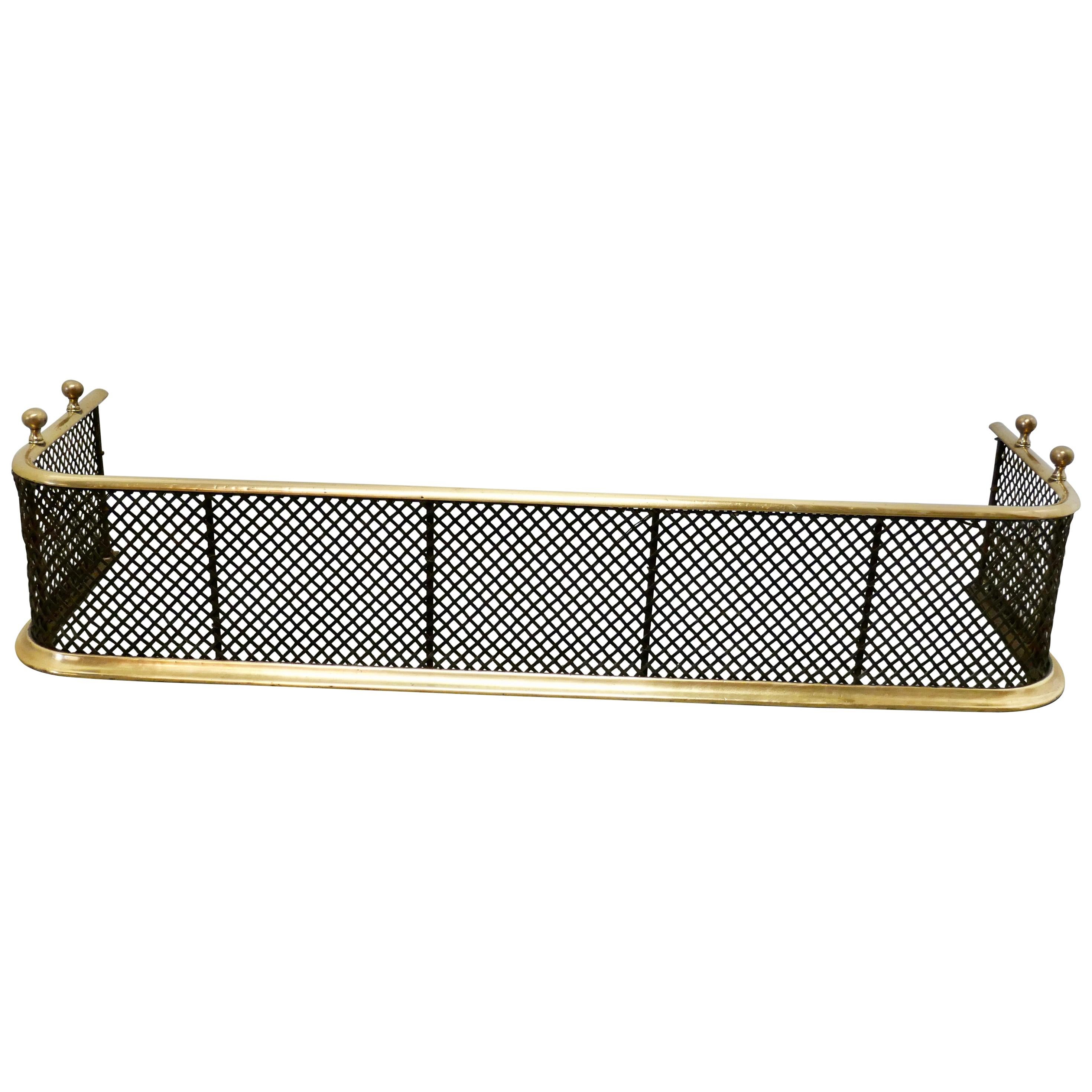 Victorian Brass and Iron Fender or Fireguard