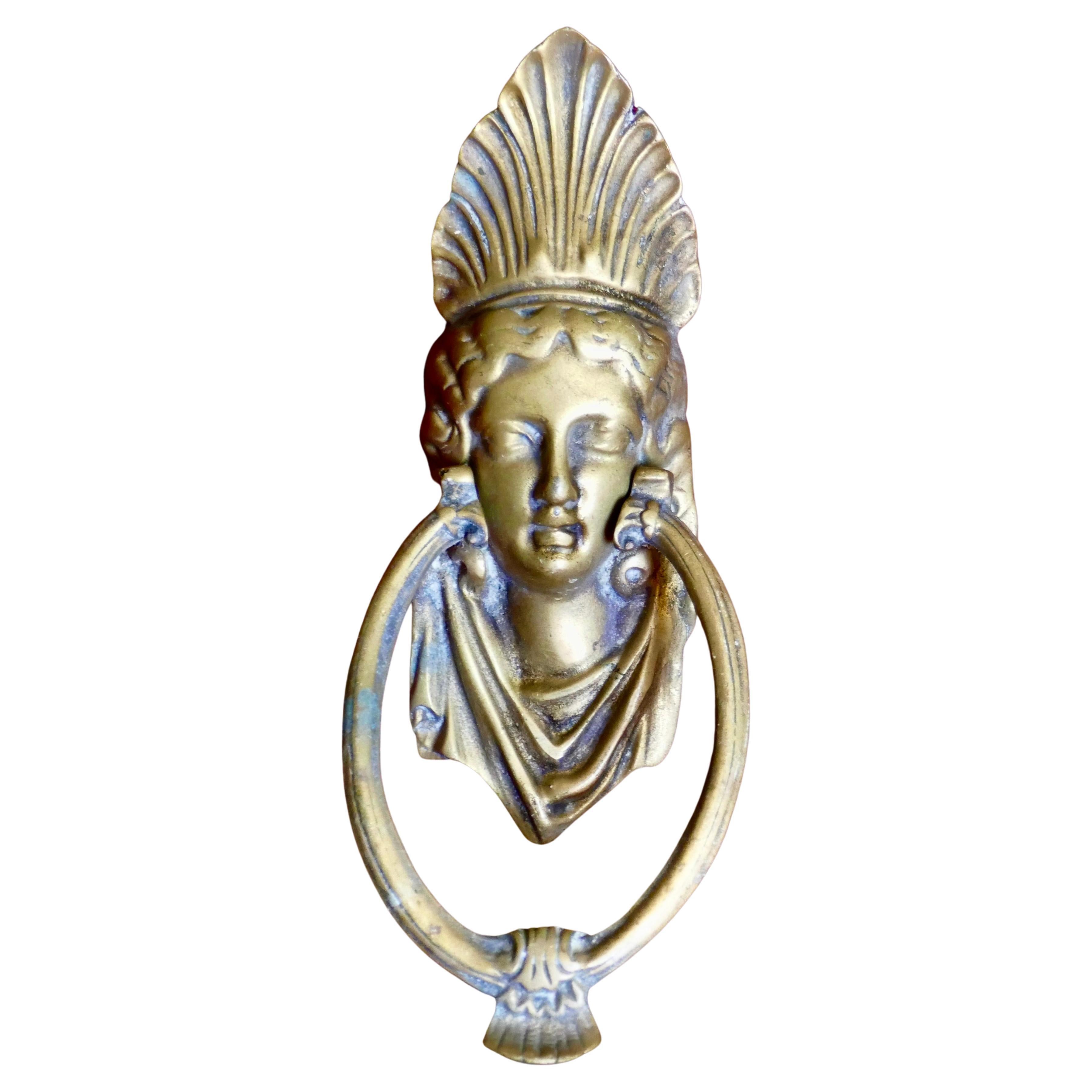 Victorian Brass Caryatid Door Knocker