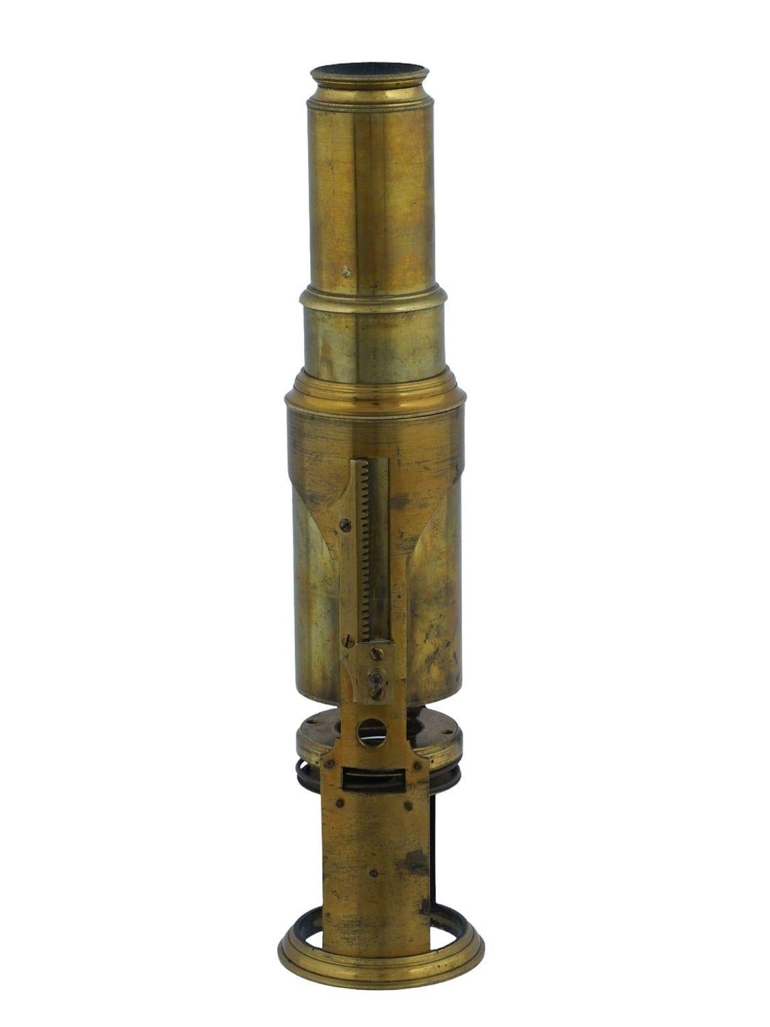 19th Century A Victorian Brass Microscope By J.P. Cutts & Sons