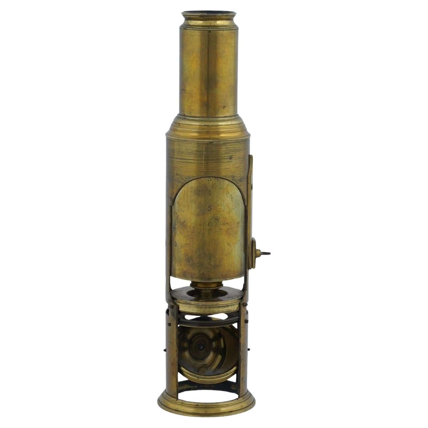 A Victorian Brass Microscope By J.P. Cutts & Sons