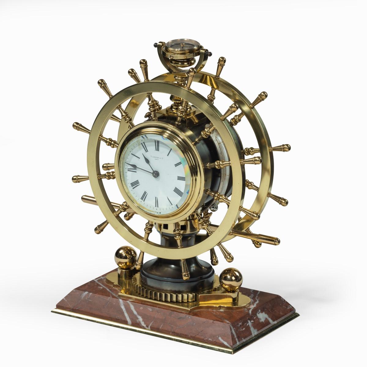 Victorien Horloge fantaisie victorienne en laiton d'Elkington & Co en vente
