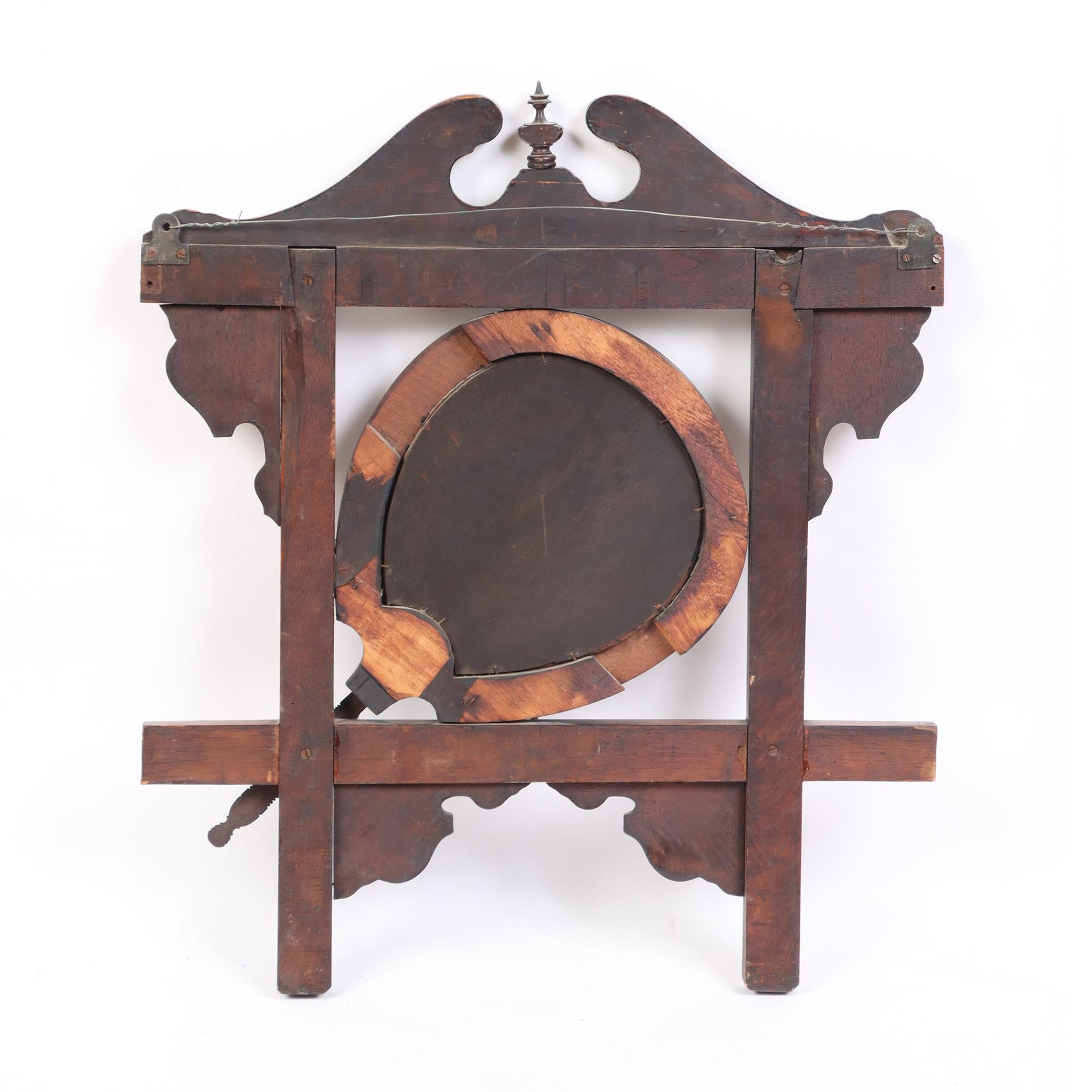 old wooden vanity with mirror