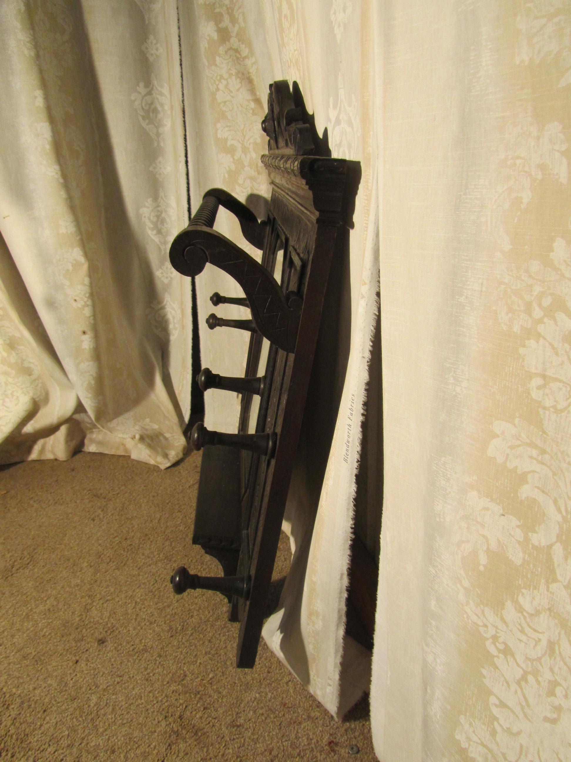 Gothic A Victorian Carved Oak Hall Mirror with Hat and Coat Hooks    For Sale